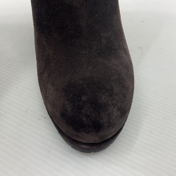 PRADA Brown Suede Leather Ankle Wedge Boots Women’s Size 8.5 Preowned - Picture 6 of 8